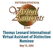 Thomas Leonard Virtual Assistant of Distinction Award Nominee